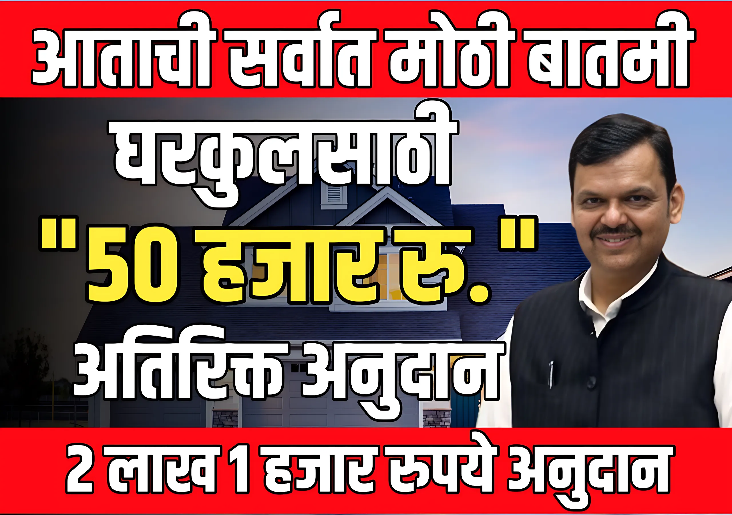Gharkul Anudan : घरकुलासाठी राज्य सरकारने अतिरिक्त 50 हजार रुपायाची वाढ