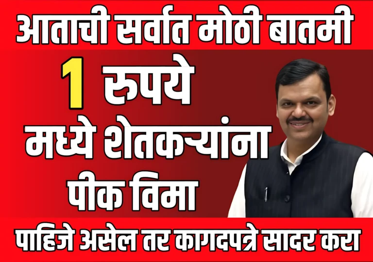 Pik Vima : 1 रुपया मध्ये पीक विमा पाहिजे असेल तर हे कागद पत्रे तयार ठेवा ?