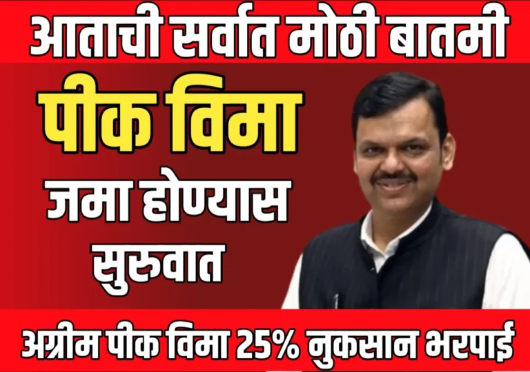 शेतकऱ्यांच्या खात्यावर पीक विमा जमा होण्यास सुरुवात | Crop Insurance Update