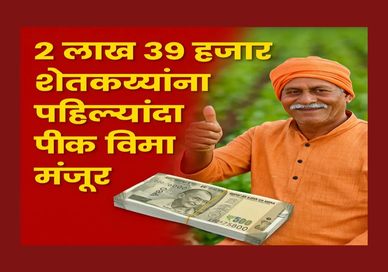 Insurance : 2 लाख 39 हजार शेतकऱ्यांना पहिल्यांदा पीक विमा मिळणार
