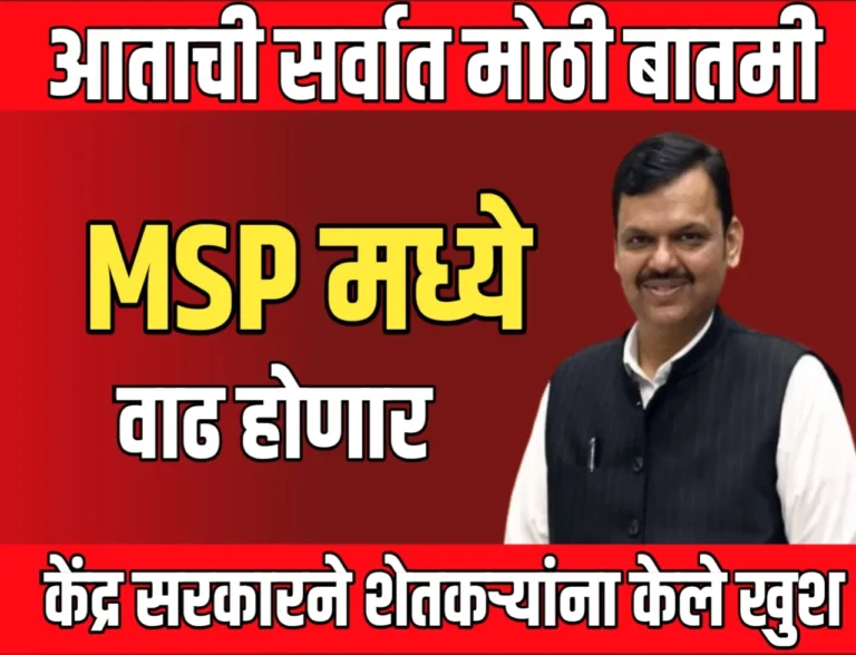 MSP मध्ये मोठी वाढ होणार, केंद्र सरकारने शेतकऱ्यांना केले खुश