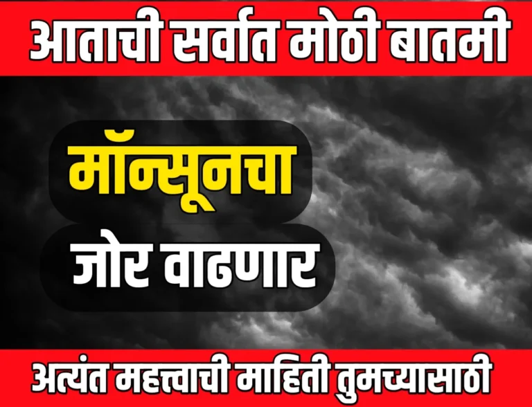 Monsoon Update : मॉन्सूनचा जोर वाढण्याची दाट शक्यता