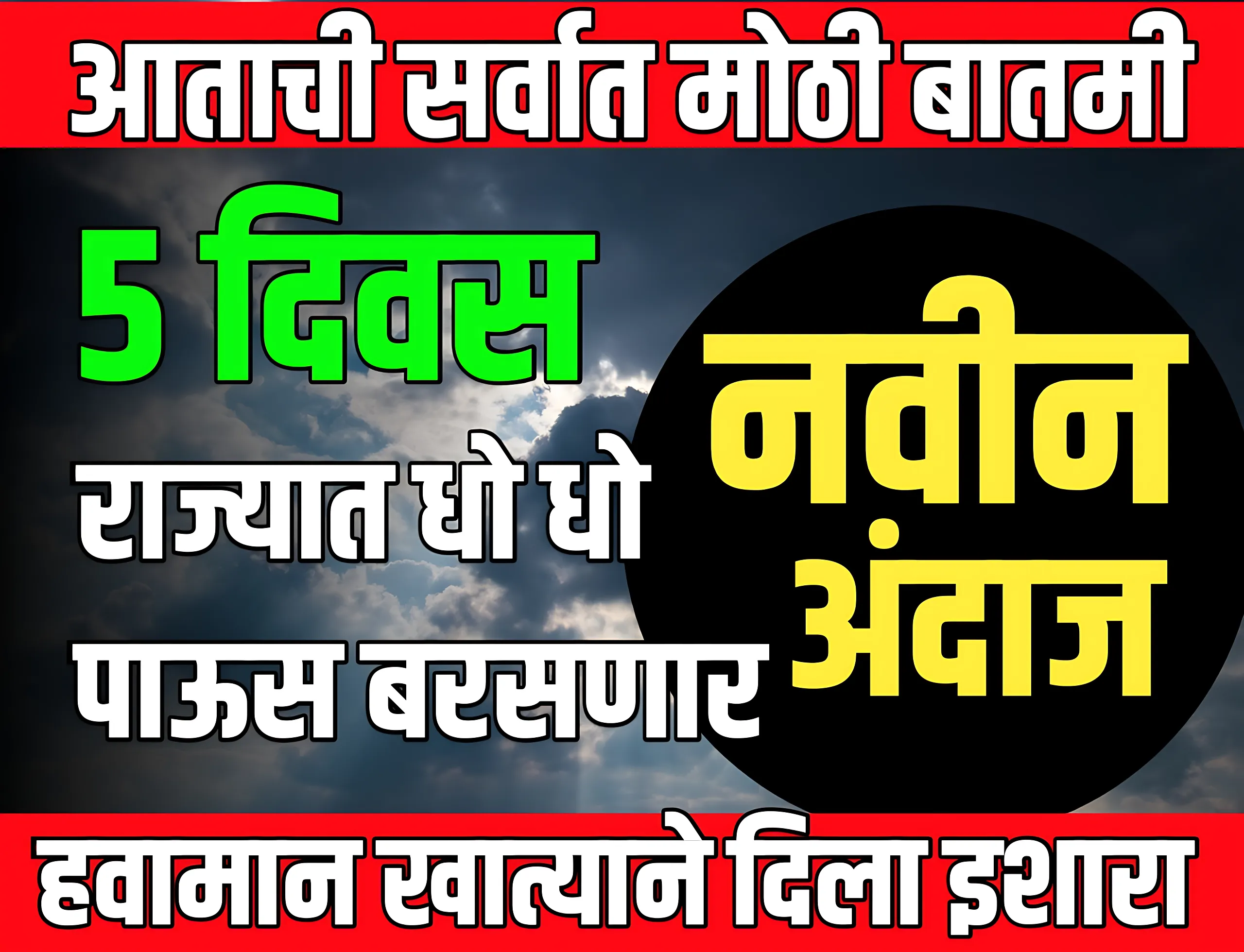 Weather Aleart : पावसासाठी पोषक वातावरण | हवामान खात्याने दिला गंभीर इशारा