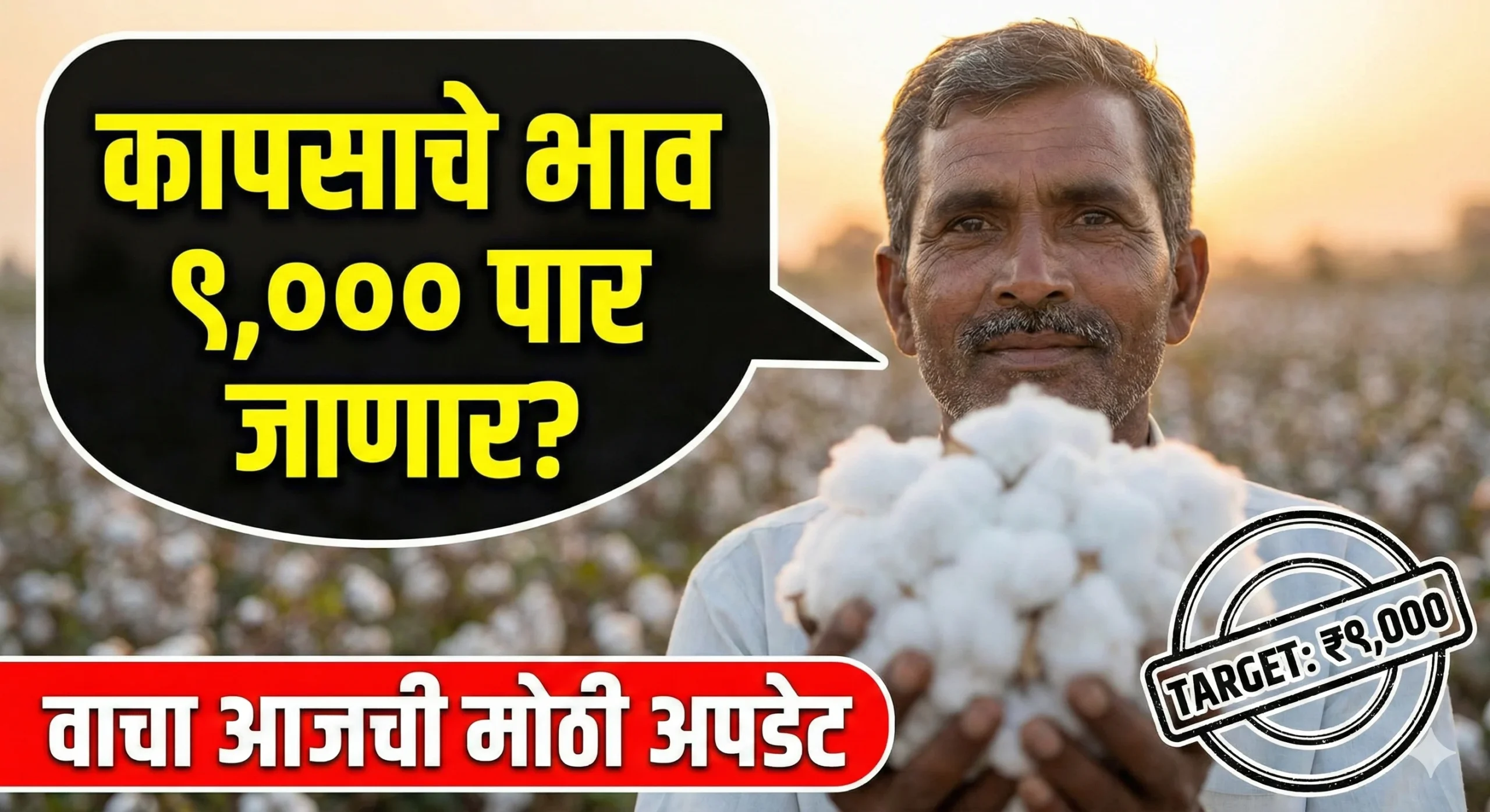 Cotton Rate Today: कापसाचे भाव ९,००० पार जाणार? वाचा आजची मोठी अपडेट