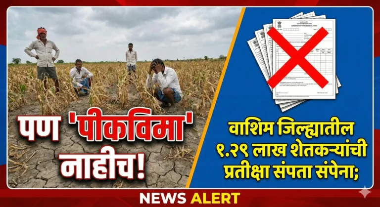 Pik Vima Update : वर्ष संपलं, पण 'पीकविमा' नाहीच! वाशिम जिल्ह्यातील १.२९ लाख शेतकऱ्यांची प्रतीक्षा संपता संपेना; वाचा सविस्तर