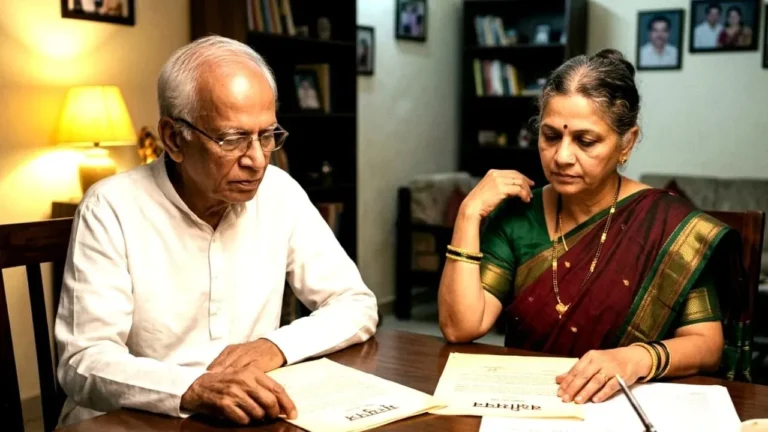 प्रॉपर्टीच्या निर्णयावर विचार करणारे ज्येष्ठ दांपत्य - मृत्युपत्र आणि बक्षीसपत्र