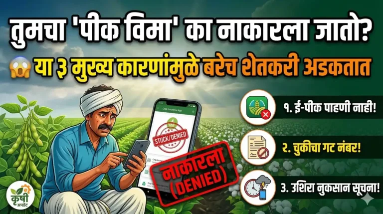 मोबाईलवर घरबसल्या आपला Pik Vima (पीक विमा) स्टेटस चेक करणारा शेतकरी.
