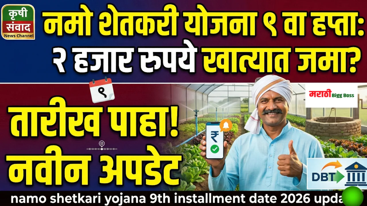 Namo Shetkari Yojana 9th Installment Date 2026 update for Maharashtra farmers.