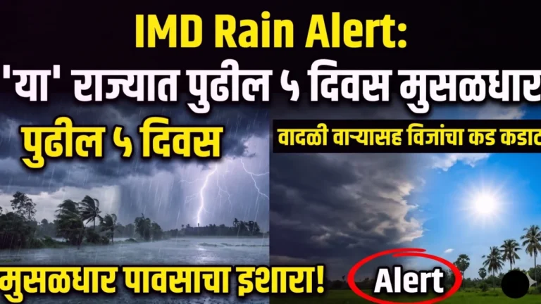 आकाशात काळे ढग आणि पावसाचे थेंब दर्शवणारे हवामान खात्याचे चित्र