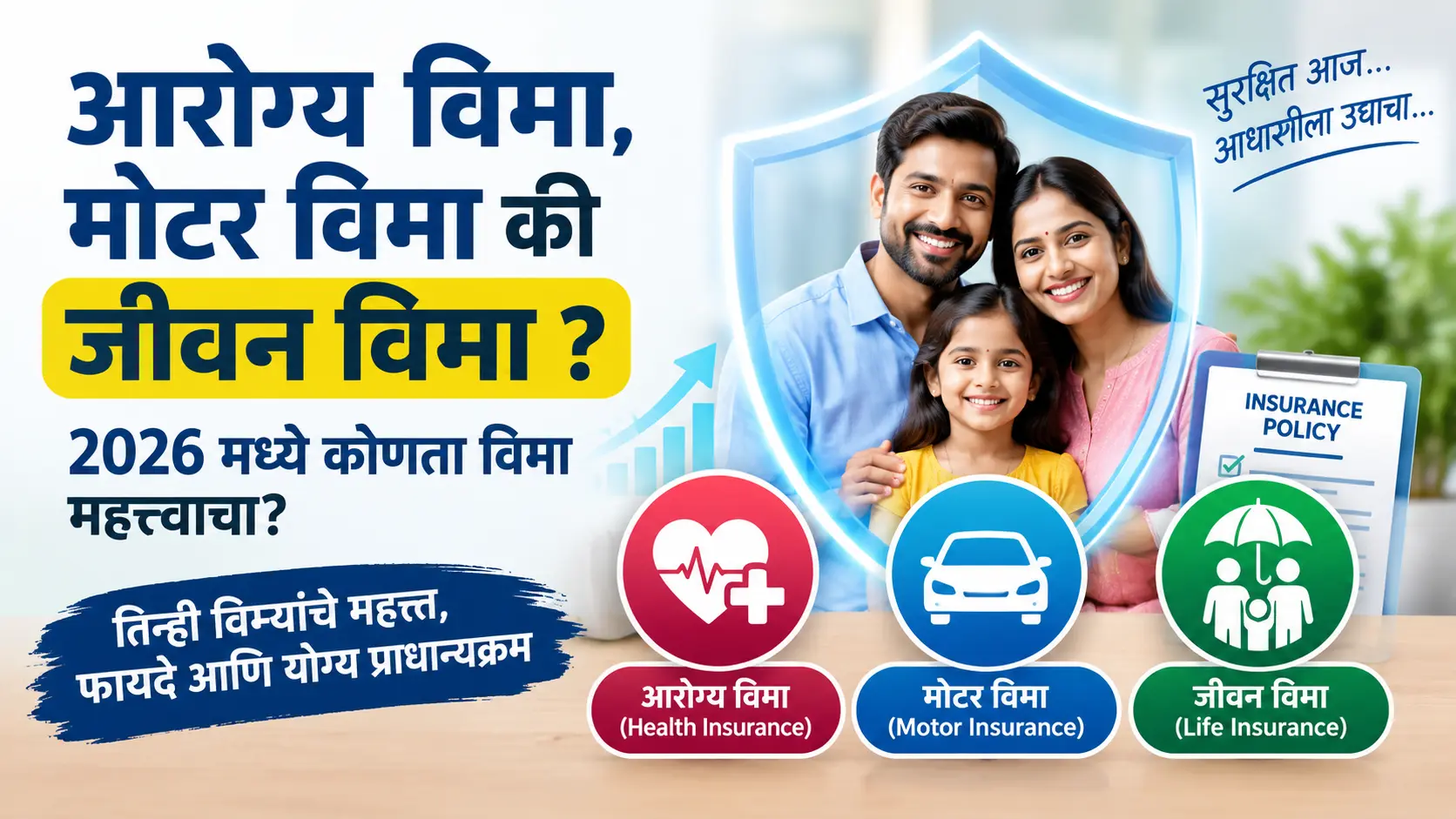 आरोग्य, मोटर की जीवन विमा? जाणून घ्या तुमच्यासाठी कोणता विमा आहे सर्वात महत्त्वाचा